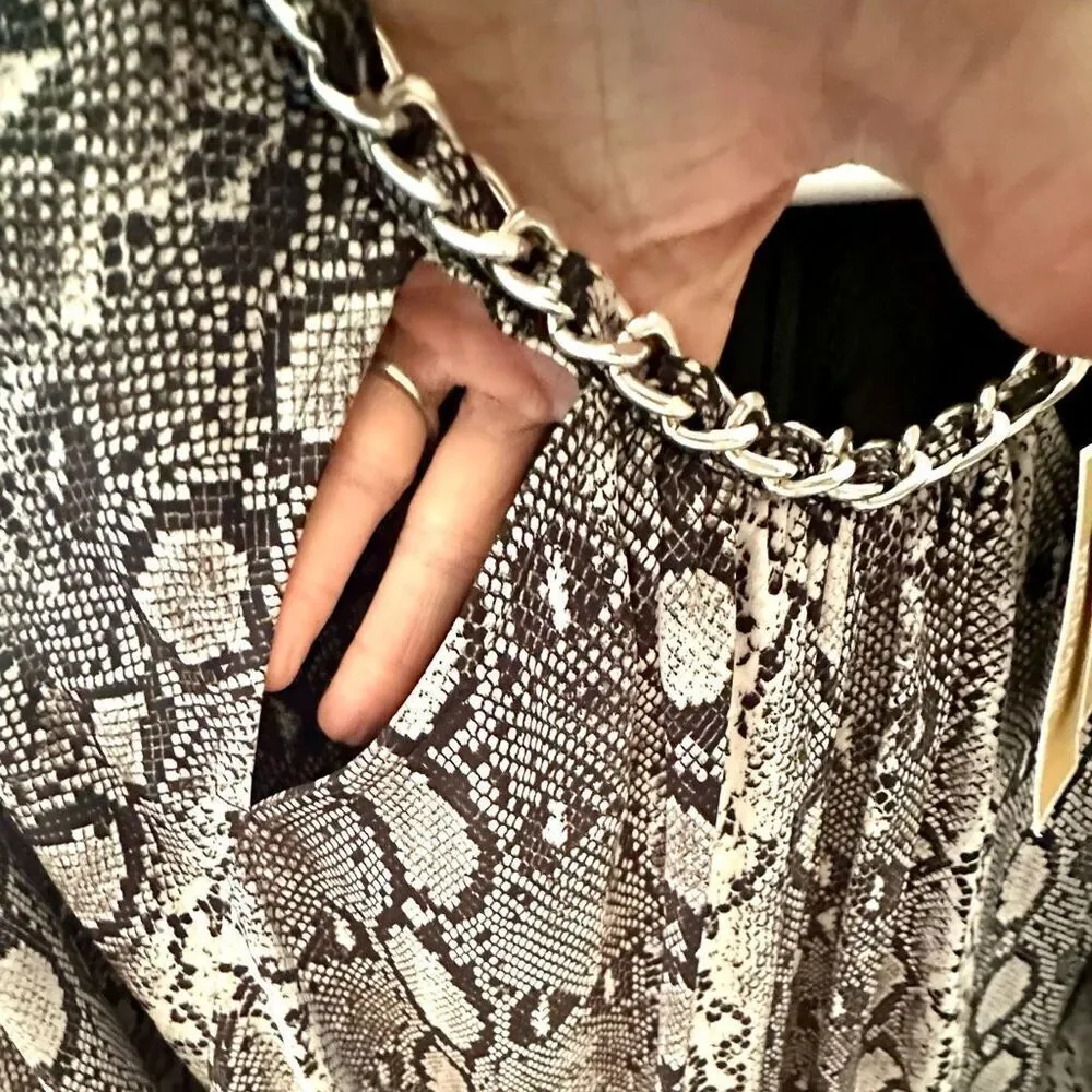 NWT Michael Kors above knee Cocktail Dress. Snake print Size 3X.